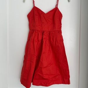 Gap Size 0 Red/Orange Spaghetti Strapped Dress with Hidden Pockets